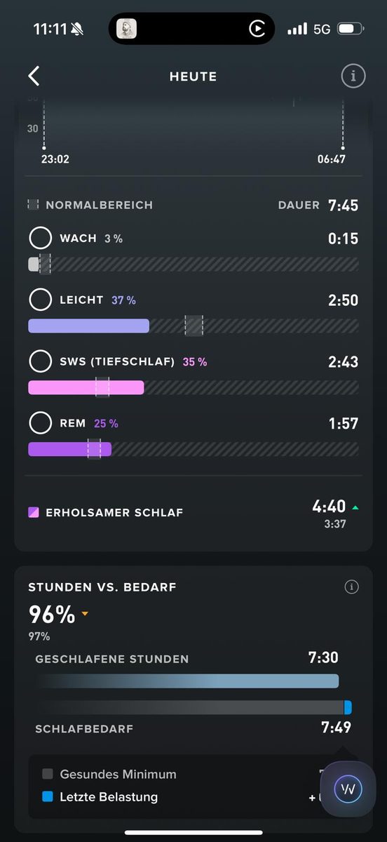 Whoop Schlaf-Score Screenshot 1